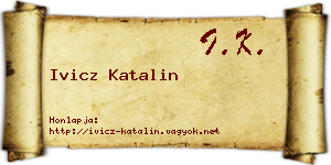 Ivicz Katalin névjegykártya