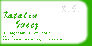 katalin ivicz business card